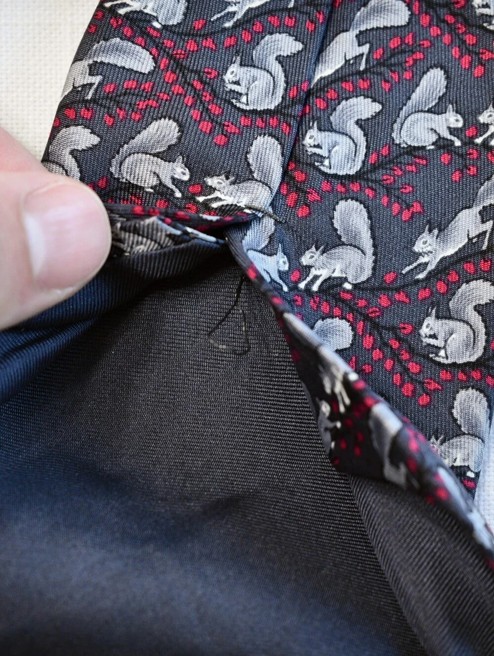 Hermès | Squirrel print silk tie